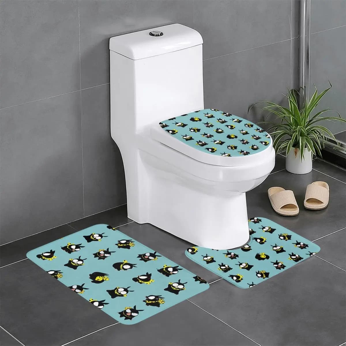 P Chan Ranma 3 pezzi tappetino da bagno set da bagno coperchio WC copertura decorazioni per la casa tappeto antiscivolo