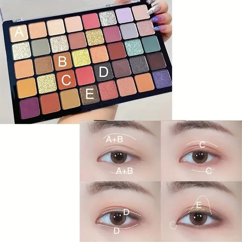 40 color palette of eye shadows Utopia Queen ground tone matt pearl shiny glitter perlescent tone long lasting makeup