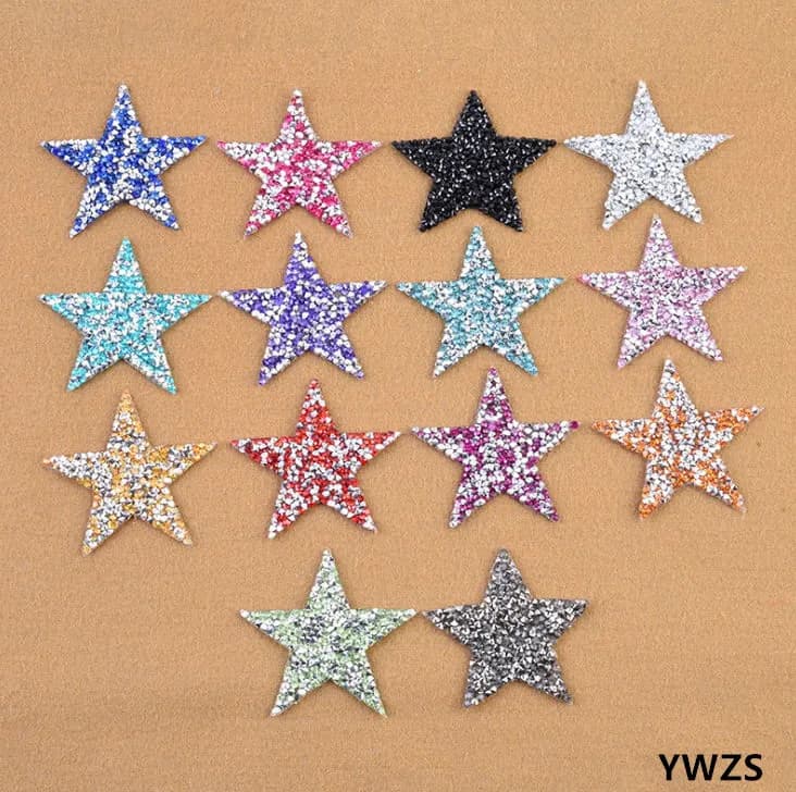 Nuovo Arrivo 30 Pezzi Strass a Stella Termoadesivi Motivo Fai da Te Applicazione per Abiti Borse Accessorio Decorativo