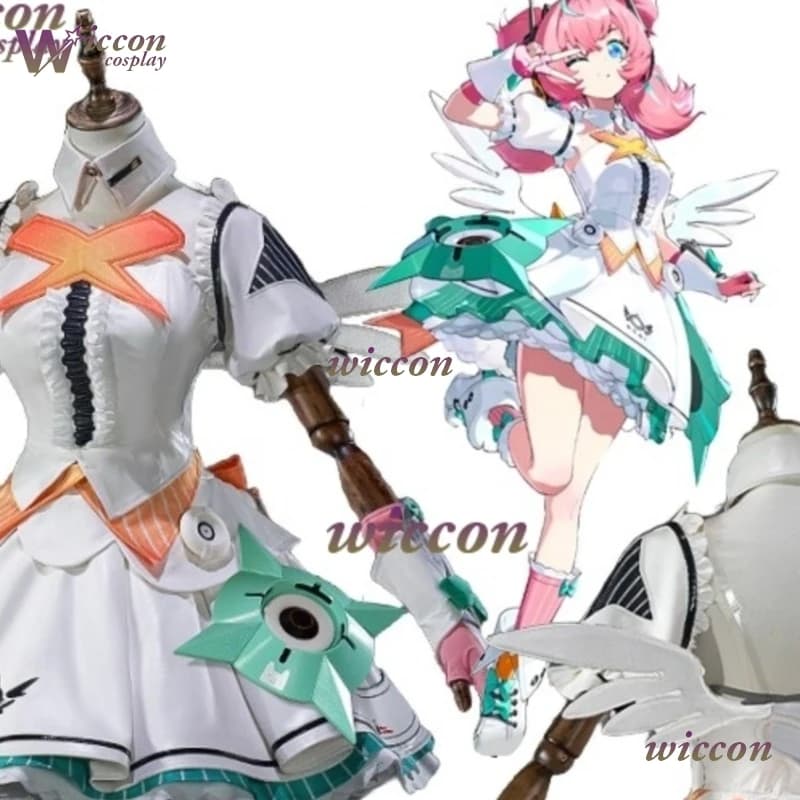 Cosplay Air Costume with Wig, Uniform Dress, Cosplay Zenless Zone Zero Angels of Delusion, Outfit for Halloween Party and Role Games for Women