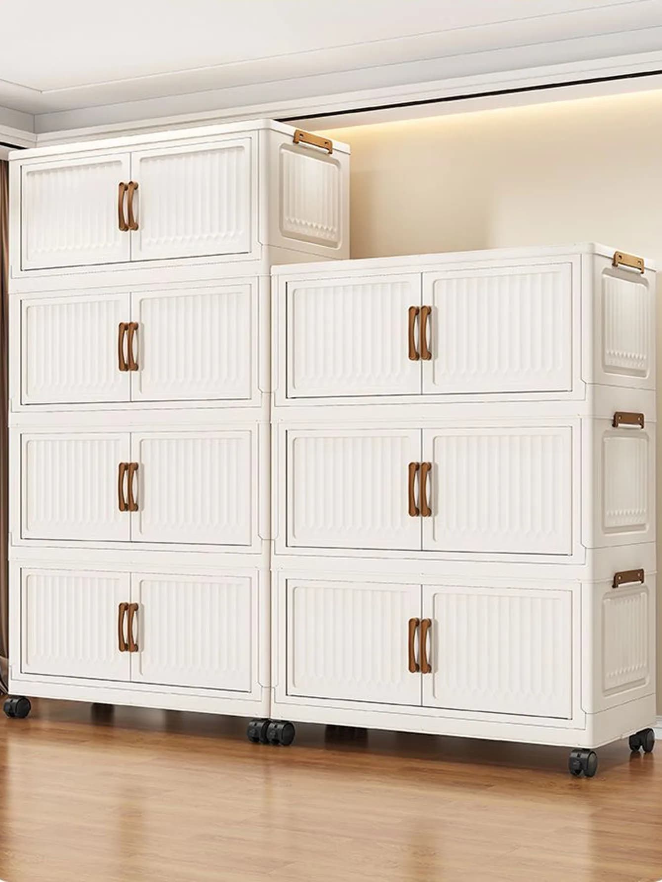 Foldable No-Install Multi-Layer Plastic Baby Wardrobe Clothing Storage Cabinet for Home Living Room Bedroom Storage Box
