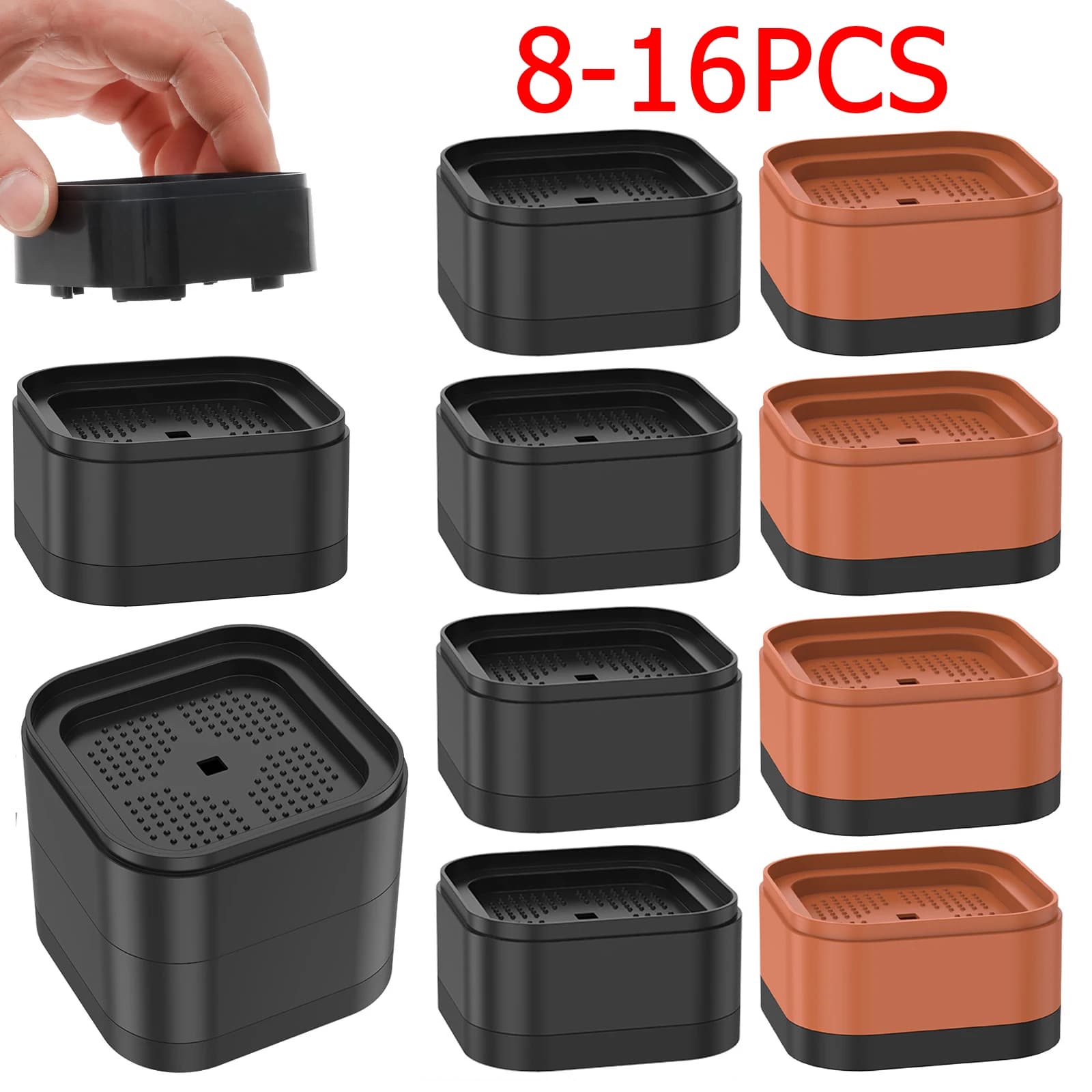 8-16 Pcs Furniture Risers Nonslip Bottom Adjustable Floor Protecto Stackable Table Sofas Bed Heightening Feet Pads