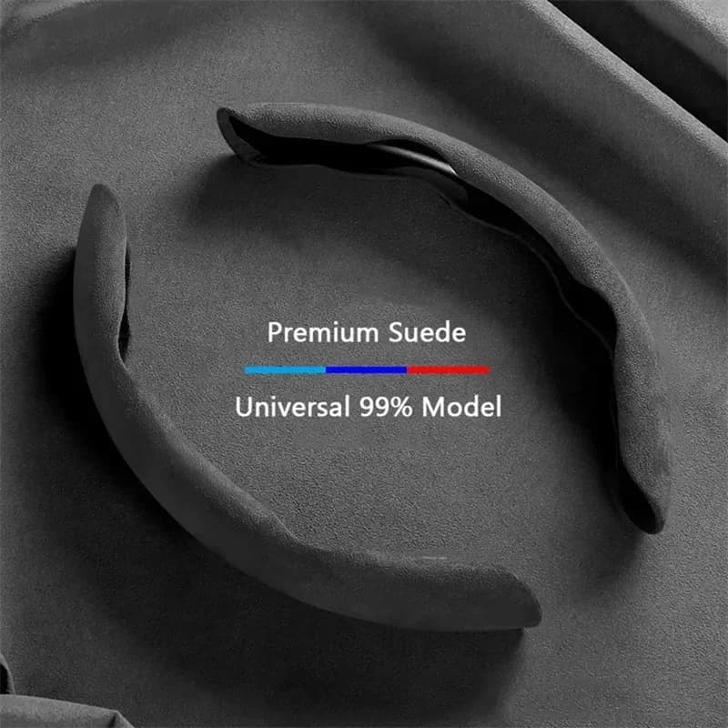 Decorative accessories for steering wheel protection for interior self non-slip leather 38 cm universal suede