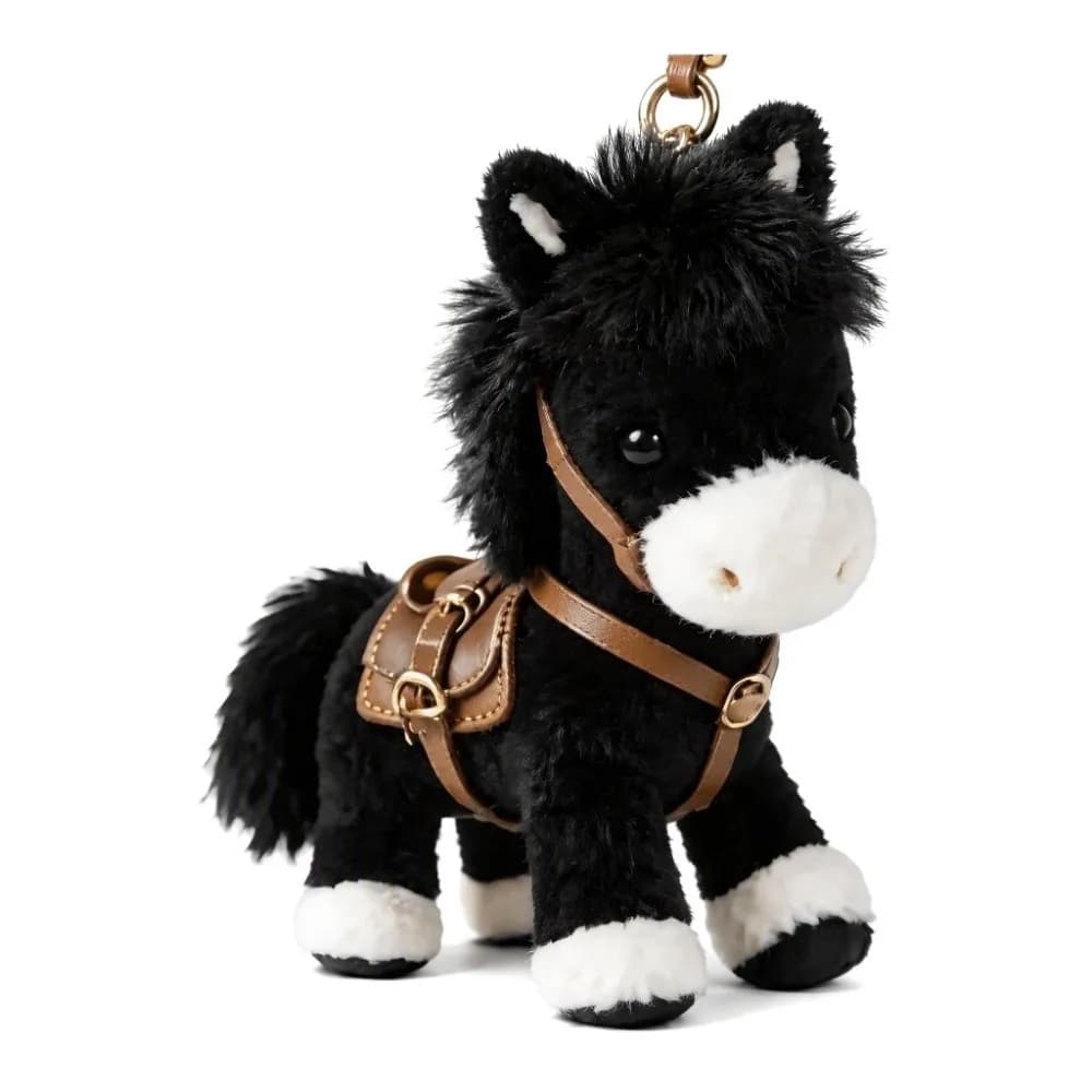 Soft Material Horse Keychain Cartoon Style Mini Pony Stuffed Animal Pendant Lucky Decor Mascot Pony Keychain Daily Decor