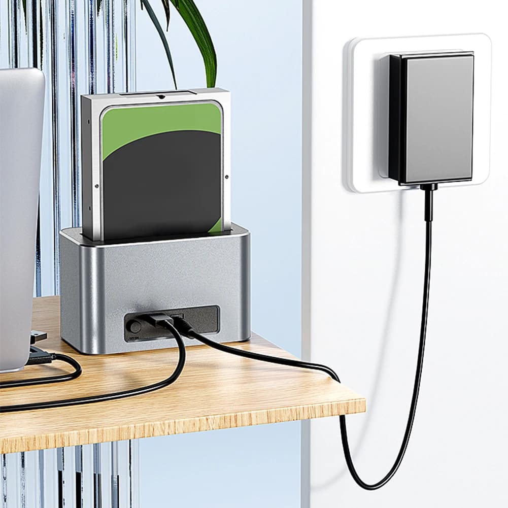 Dock per Disco Rigido 5Gbps USB3.0 a SATA/SAS, Stazione di Docking Esterna per Disco Rigido 20TB per HDD/SSD SATA/SAS da 2,5/3,5 Pollici