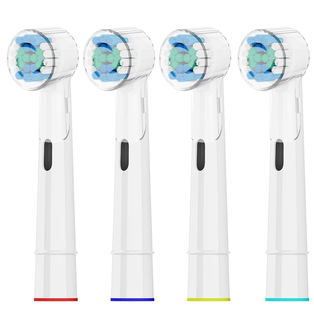 4 spare heads for toothbrush and 4 dust caps for toothbrush heads, compatible with Oral B electric brushes, for Pro 1000