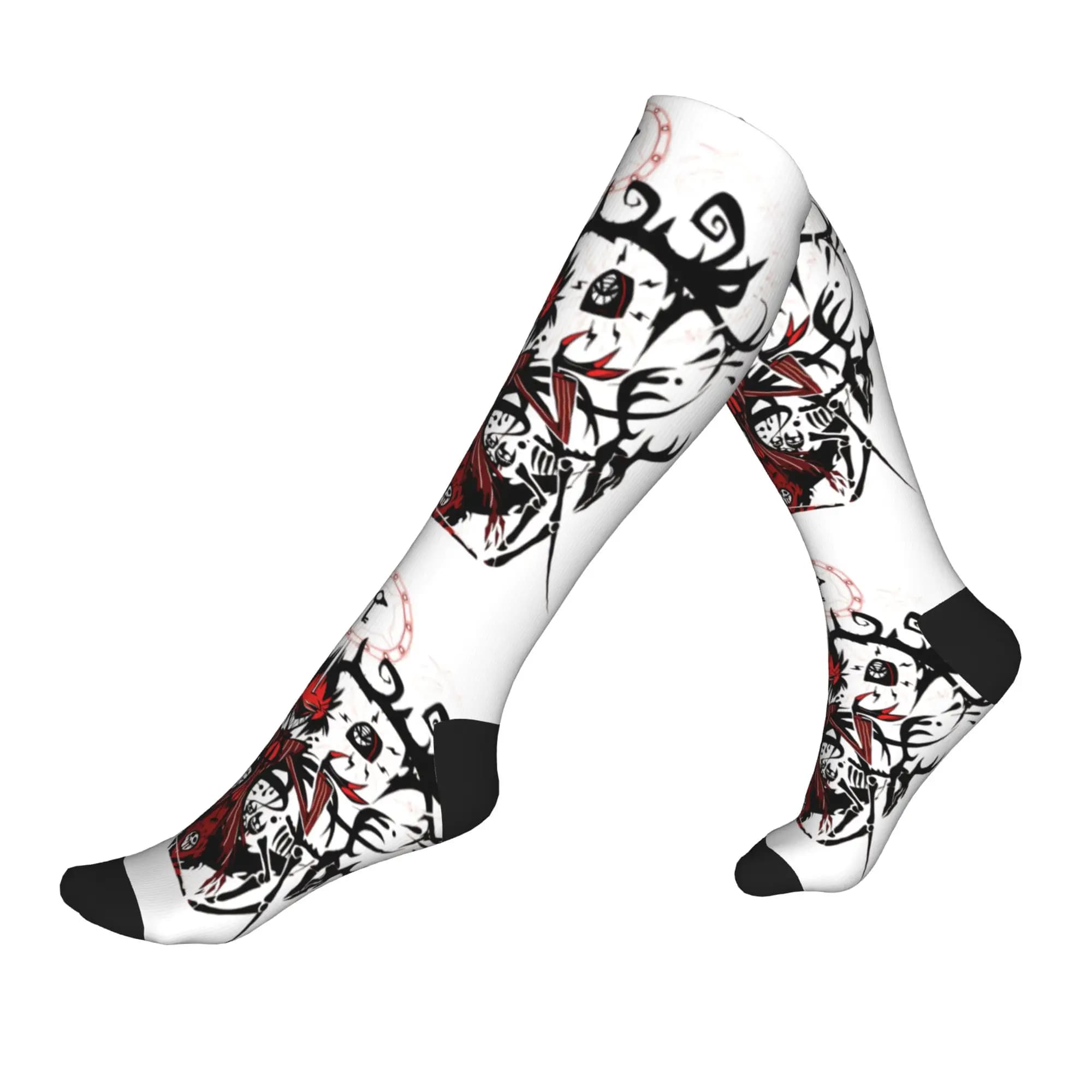 Calzini con stampa originale Hazbins Anime Animation Hotel Alastor per uomo e donna, calzini sportivi elasticizzati per l'estate, l'autunno e l'inverno, calzini a compressione