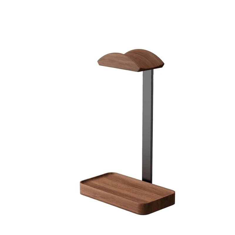 ABJF-Headphone Stand Wood Headset Stand With Storage Base For Gaming