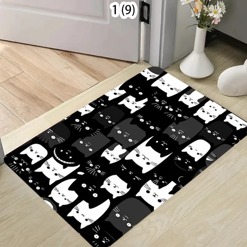 Boho Style Various Kitten Patter carpet Multicolor Cartoon Cat Non Skid Washable Mat Cute Animal Design Area Rug for Home