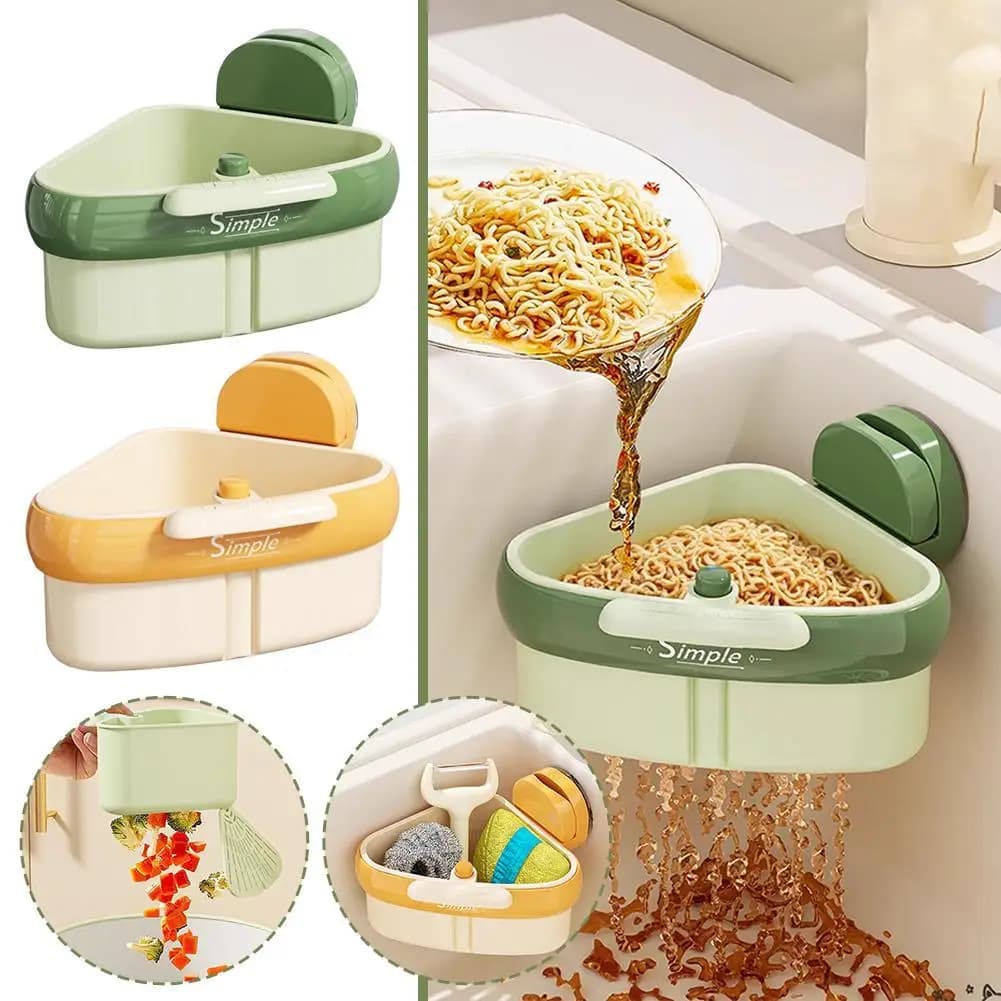 Cestello di scarico per lavello da cucina Cestello di scarico per lavello Cestello filtro per stoccaggio rifiuti Design moderno a ventosa Cestello di scarico dell'acqua per uso domestico 2025