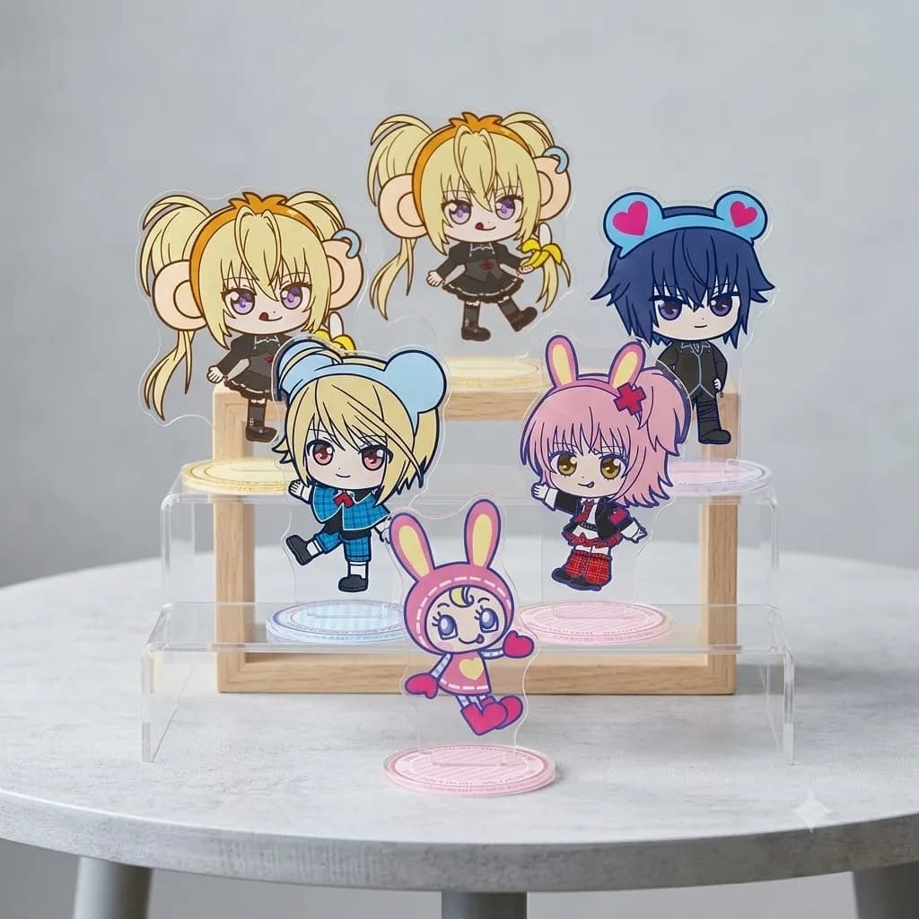 Anime Shugo Chara! Acrylic Keychain 10CM Stand Model Cosplay Characters Ornament Accessories Goods Christmas Gifts