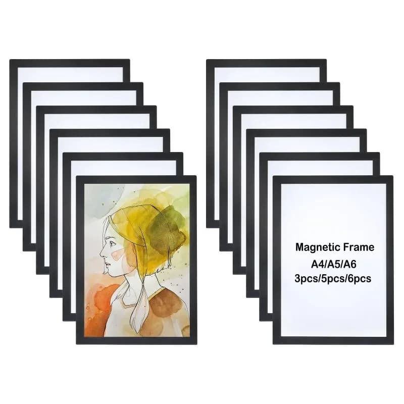 Cornice per foto morbida magnetica A4/A5/A6 Cornice autoadesiva riutilizzabile in oro nero Portafoto per poster per la decorazione della parete