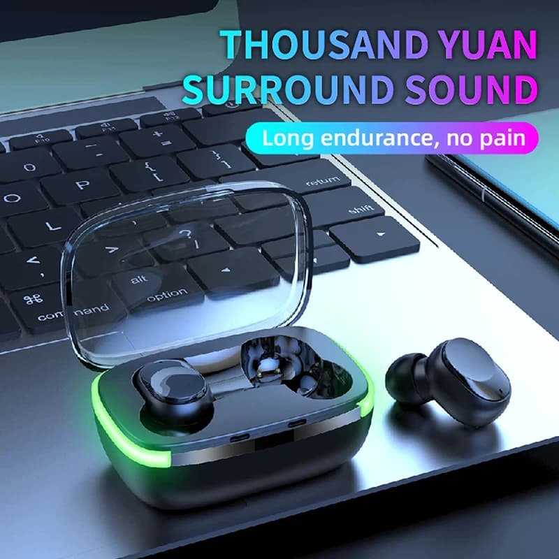 Y60 TWS Bluetooth 5.1 Headphone Headset Wireless LED Display Sports Earphones Play with Microphone for All Smartphones