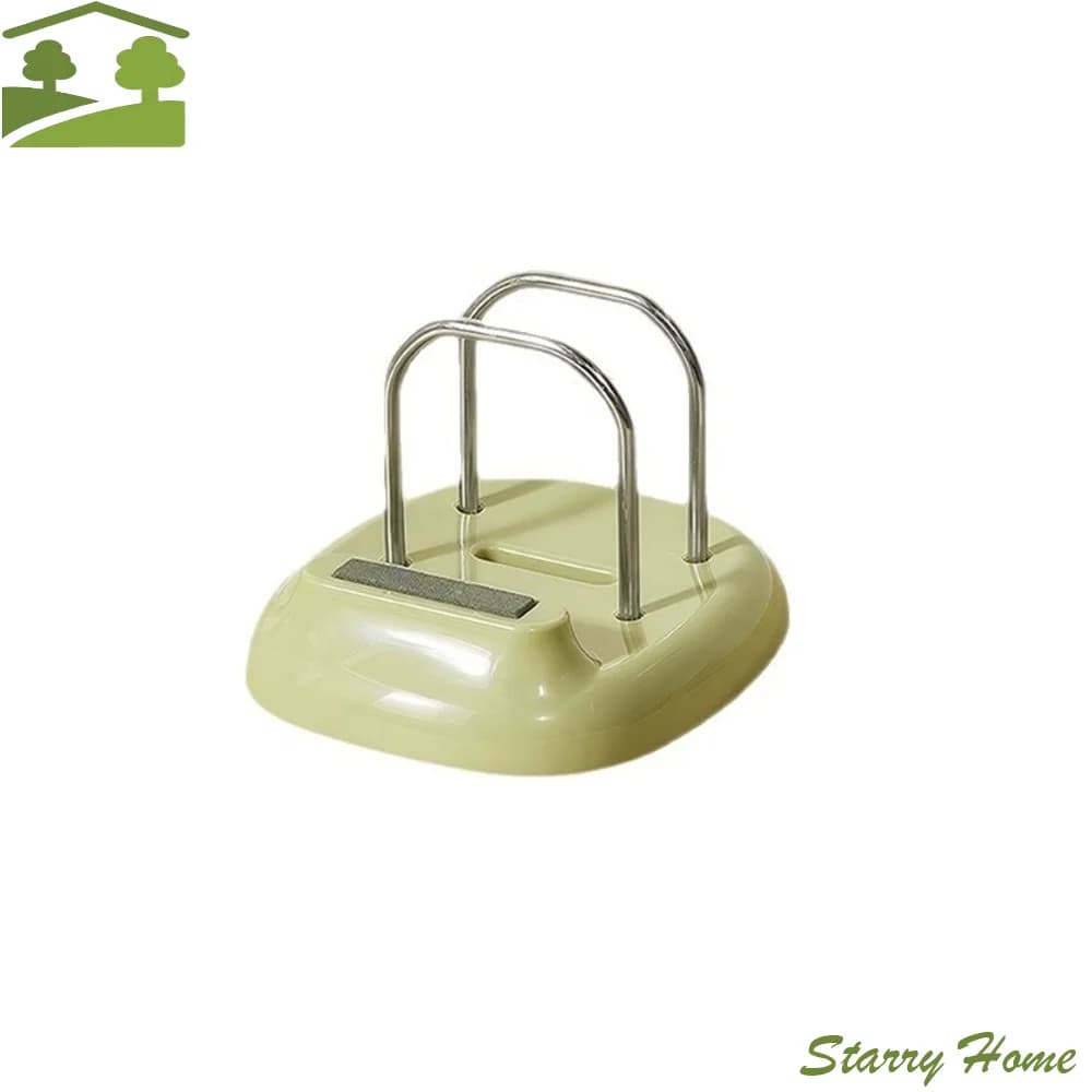 Durable Plastic Pot Lid Rack Anti-slip Space Saving Pot Cover Shelf with Sharpener Stable Cutting Board Holder Restaurant