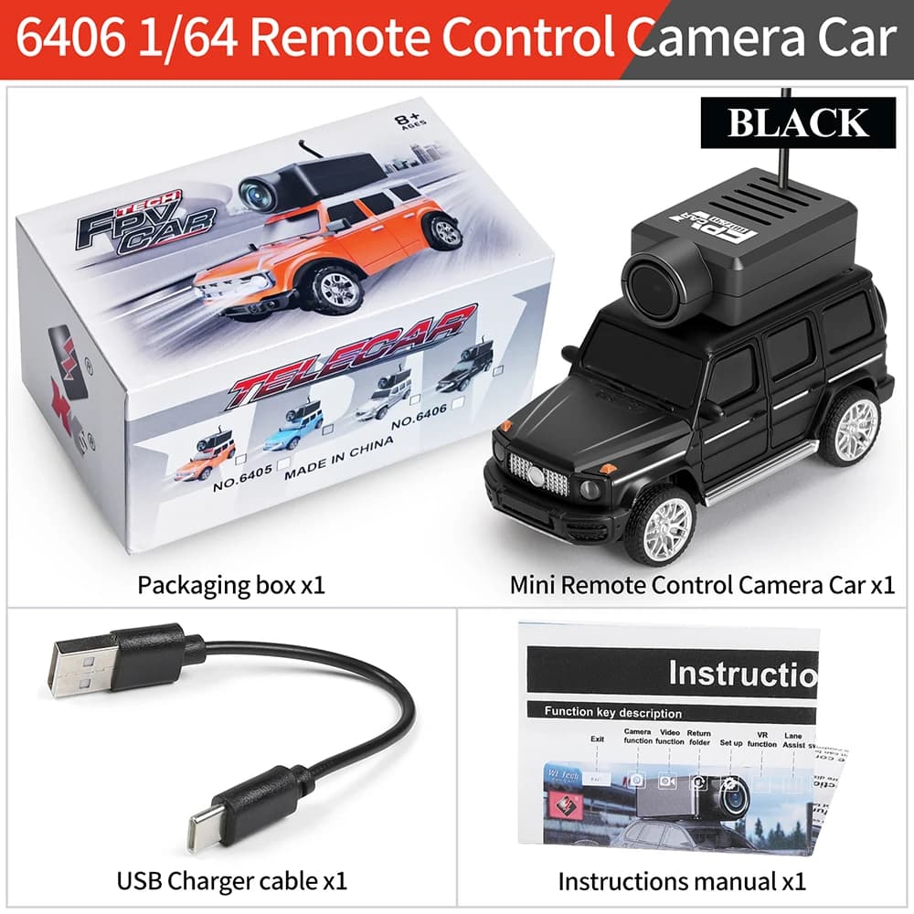 WLtoys RC Cars 1:64 Mini 6406 HD Camera Car 120° Wide Angle 2.4G 720P Dual Control