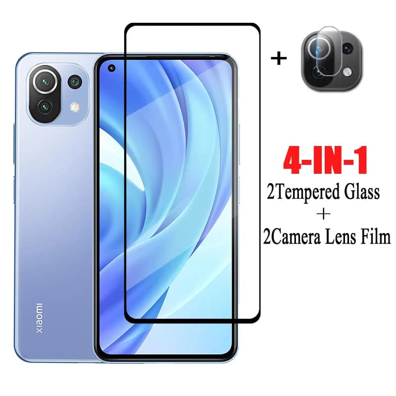 Complete Necklace of Glass For Xiaomi Mi 11 Lite Screen Protector For Mi 11 Lite Xiaomi 11T Tempered Glass Phone Goal Film For Mi 11 Lite
