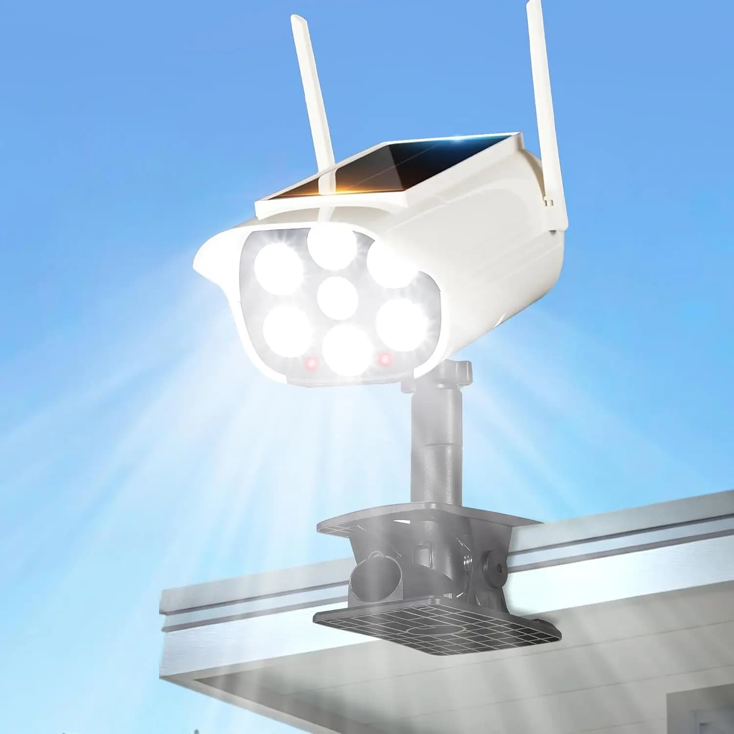 Solar Street Light LED Clip On Solar Security Cameras Lamp With Motion Sensor Outdoor Garden Lights IP66 Waterproof For Fence