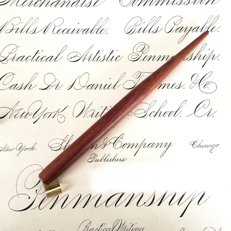 Handmade Solid Wood Copperplate Script Dip Pen Holder - Oblique Nib Design, Best Gift for English Calligraphy Enthusiasts