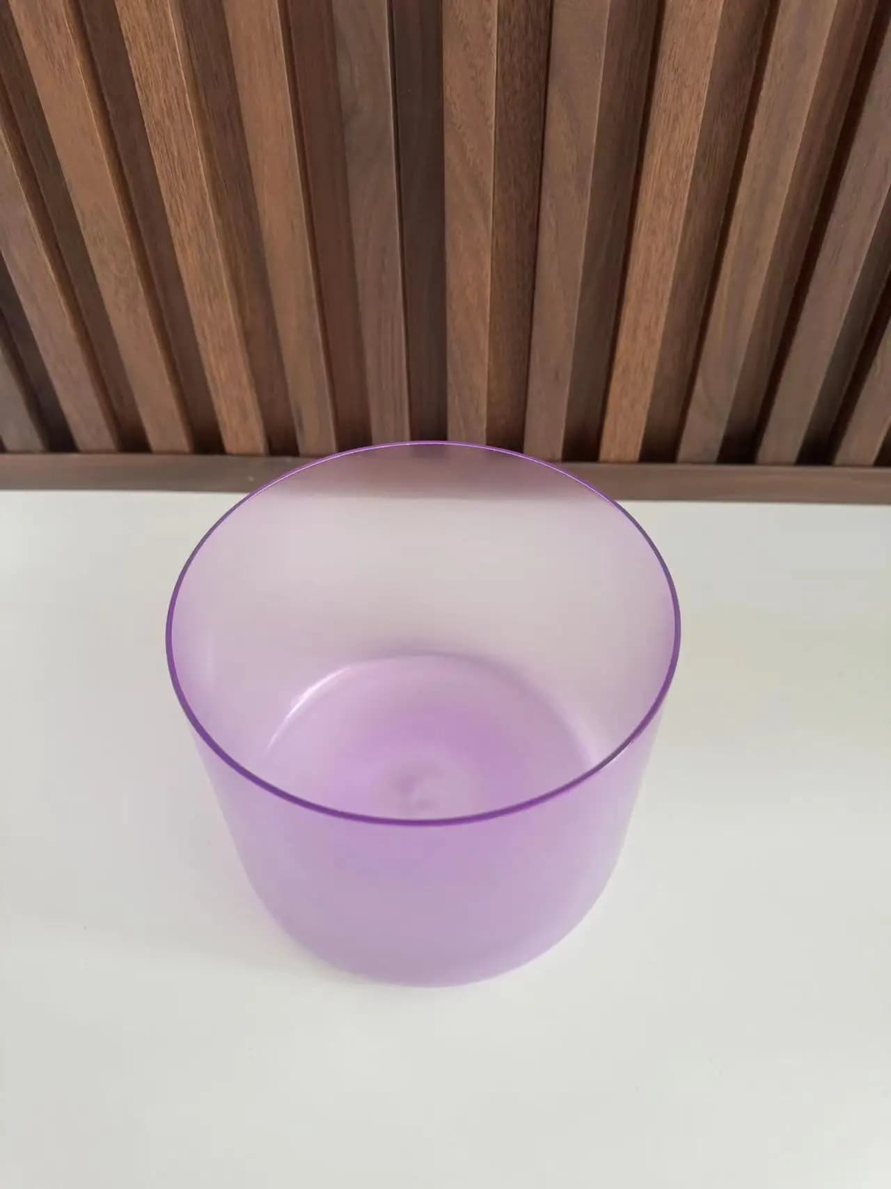 6" Pale Pinkish Purple Clear Alchemy Crystal Singing Bowl Sound Healing Stress Relief and Meditation