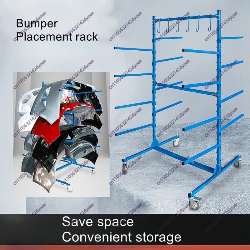 Scaffale multi-strato per officina auto, organizer per paraurti, porta attrezzi per verniciatura, supporto per lamiera