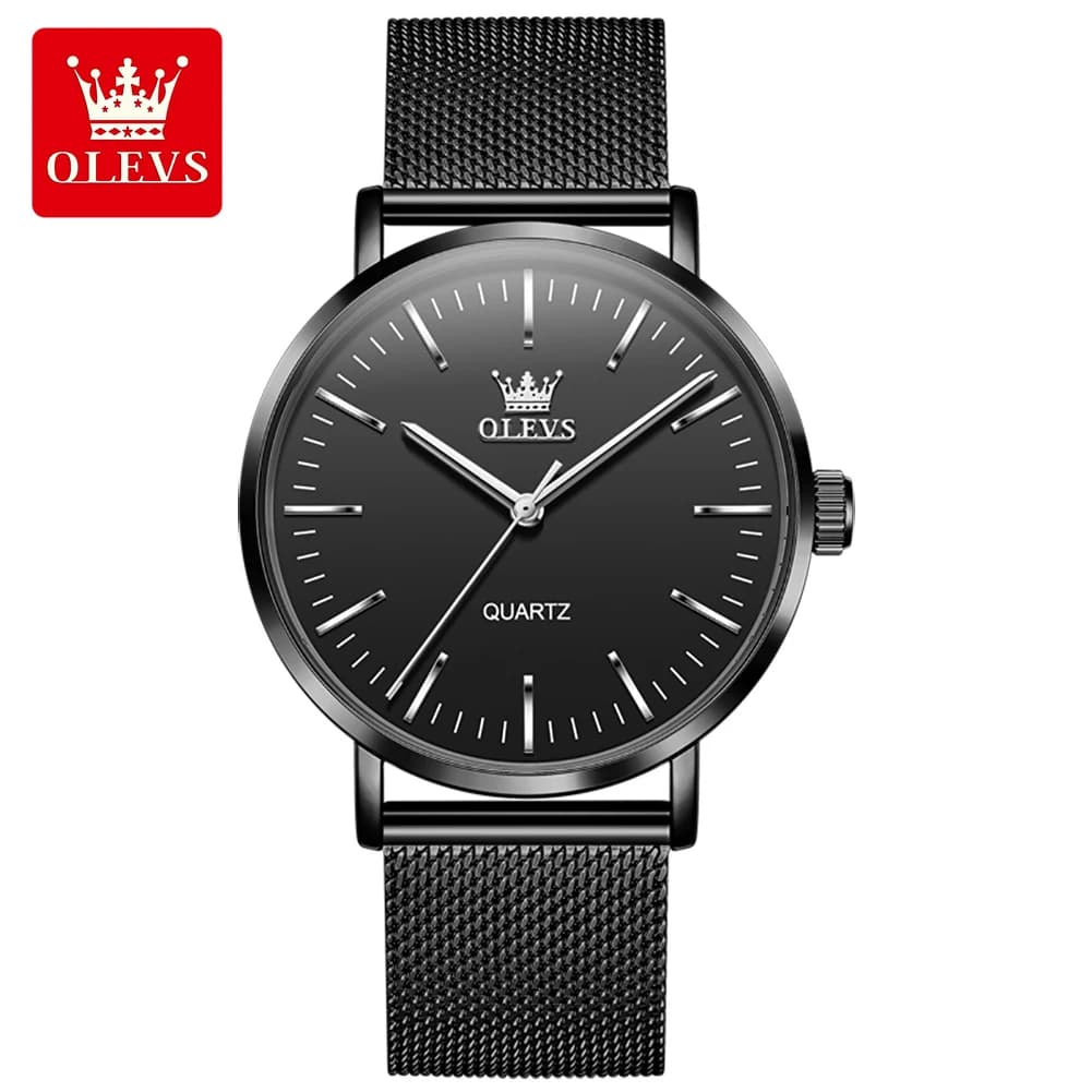 OLEVS Brand New Original Quartz Watch Men Milanese Steel Strap Fashion Ultra Thin Watches Mens Waterproof Casual Watches Reloj