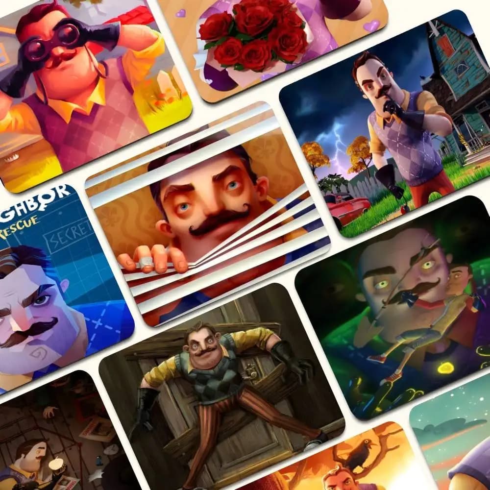 Tappetino per mouse da gioco Hello Neighbor 2, animazione, cartone animato, anime, tappetini per tastiera e mouse, tappetini lisci per scrivania aziendale