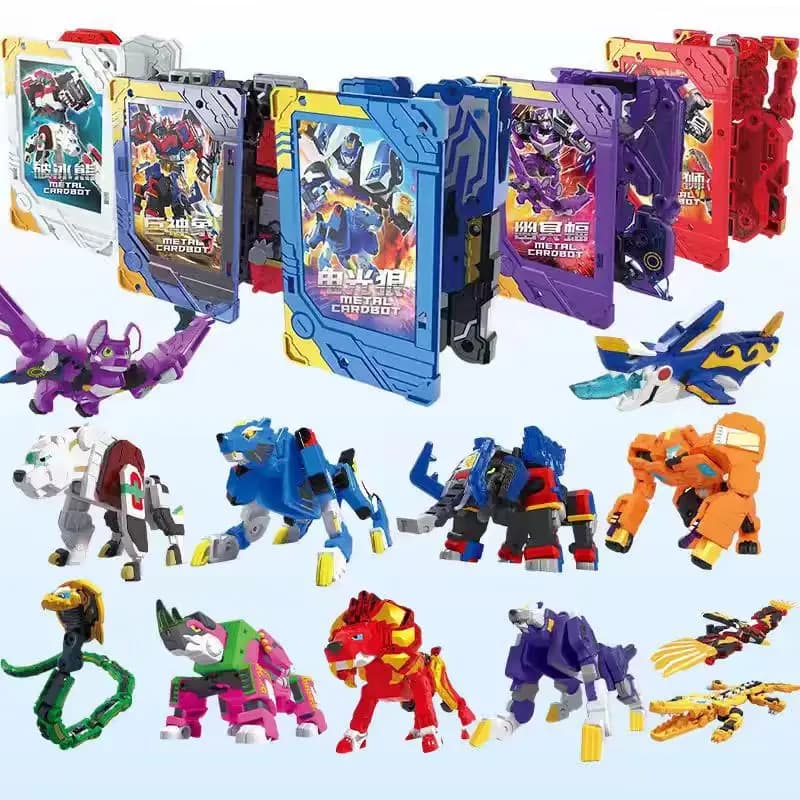 Metal Cardbot Transforming Robot Animal To Model Card Transformation Toys Action Figures ABS Children For Gifthildren For Gift