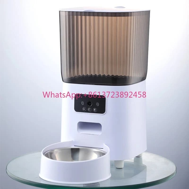 5L Cross-border Pet Smart Stainless Steel Automatic Timing Quantitative Feeding Machine Video Interaction Food Bowl Feeder