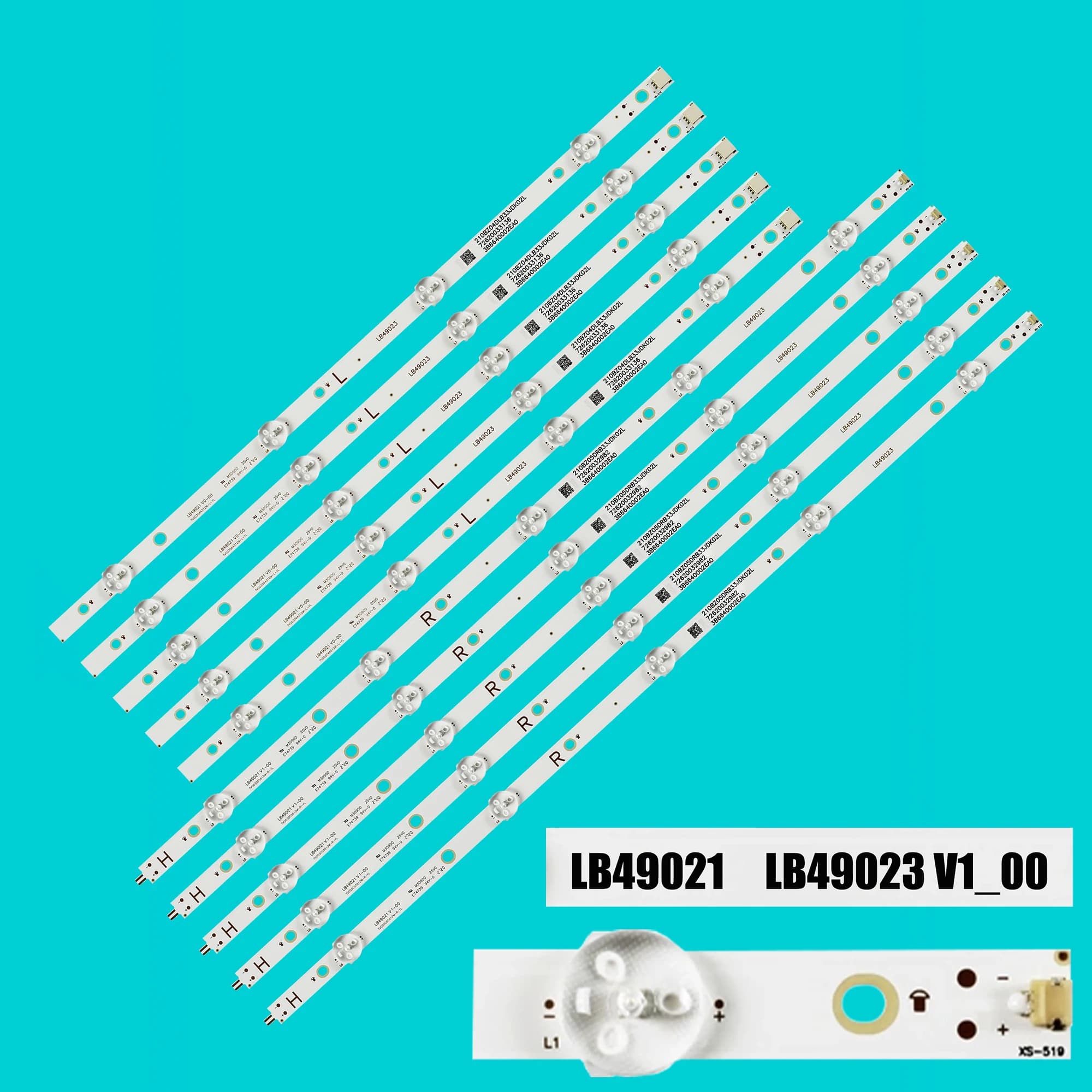 Striscia di retroilluminazione a LED per 49PUS7503 49PUS6262 49PUS6412/12 49PUT6162/60 LB49021 V0_00 LB49023 V1_00 TV0D 3055612 MR-YL