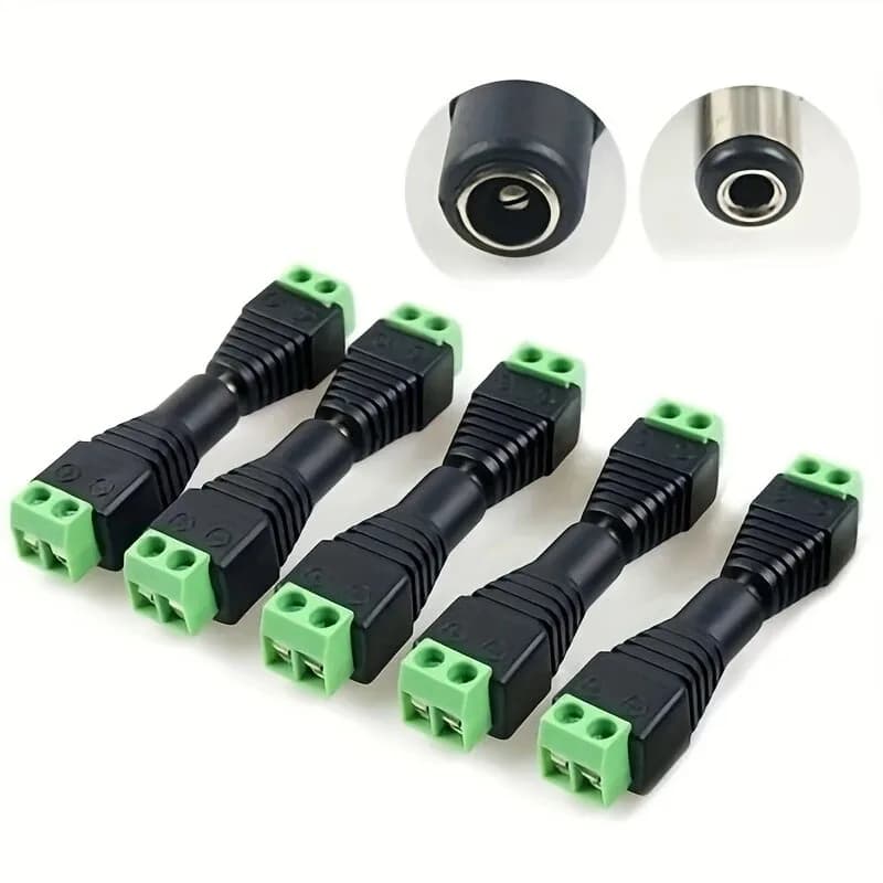 5pairs 12V DC Power Connector Plug Jack Male Female Socket Barrel 2.1mm X 5.5mm Adapter Camera LED Strip Supply Terminal