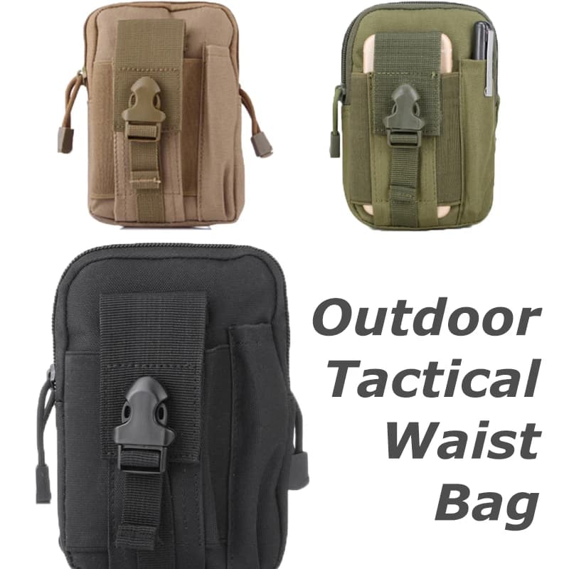 Marsupio Tattico Molle da Uomo Impermeabile con Tasca per Telefono, Marsupio Indossabile per Corsa, Escursionismo, Campeggio, Viaggi e Sport all'Aperto