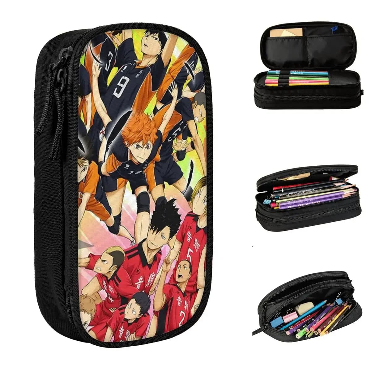 Anime Haikyuu Astucci for pencils Japanese Volleyball Hinata Kozume Oikawa Astucci for pens Large Capacity Stock Exchange Office Gift