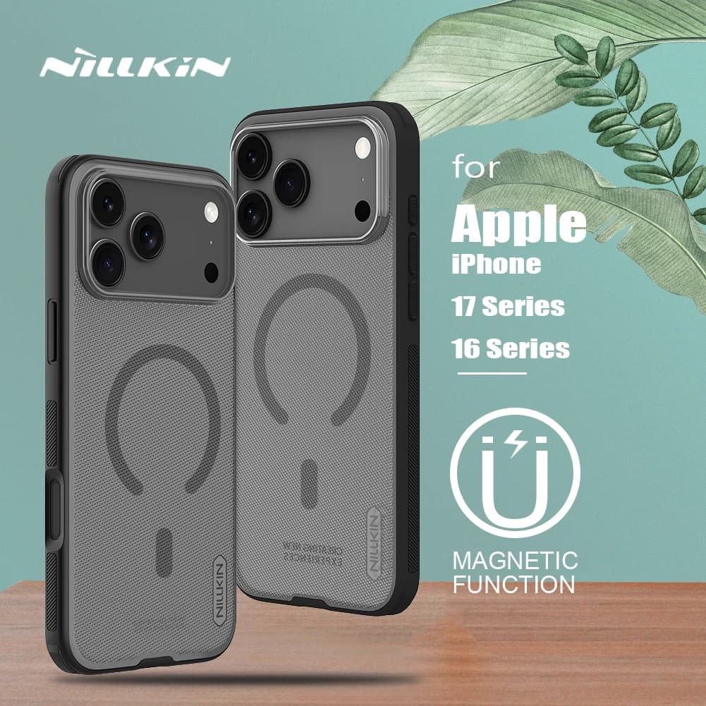 Nillkin Per iPhone 16 17 Pro Max / Air 16e Custodia magnetica satinata Pro Magsafe Custodia rigida in TPU morbida per PC Proteggi per iPhone Air
