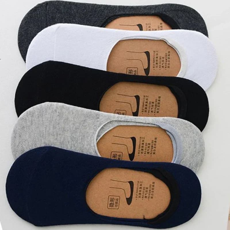 5Pairs Men Boat Cotton Socks Summer Autumn Non-slip Invisible Breathable Socks Male Ankle Sock Slippers Sports Socks