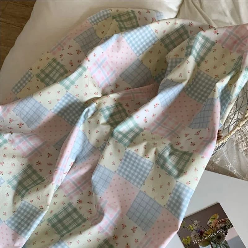 0.5/1/2 Yard Butterfly Knot Striped Floral Blue Pink Print Fabric 100% Cotton DIY Clothing,Homewear,Bedding,Tablecloths,Curtains