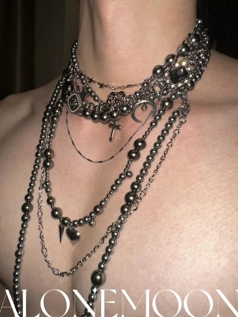 Collana originale per accessori per abbigliamento per il corpo in jeans con catena per il corpo in acciaio al titanio per l'industria pesante, stesso stile per uomini e donne