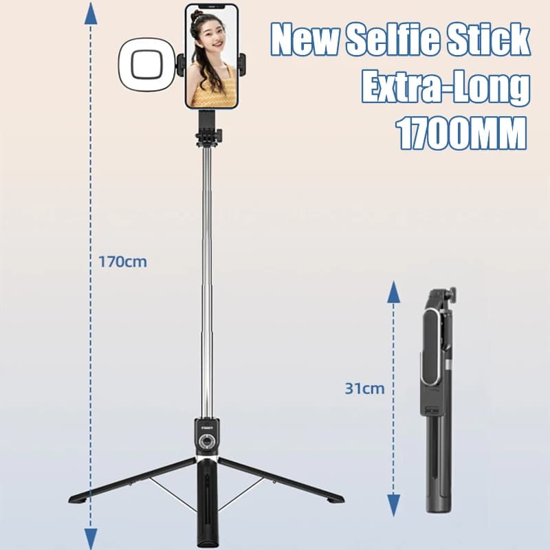 FGCLSY 2023 New extra multifunctional selfie stick with filling light Remote shutter 360 degree rotating tripod large