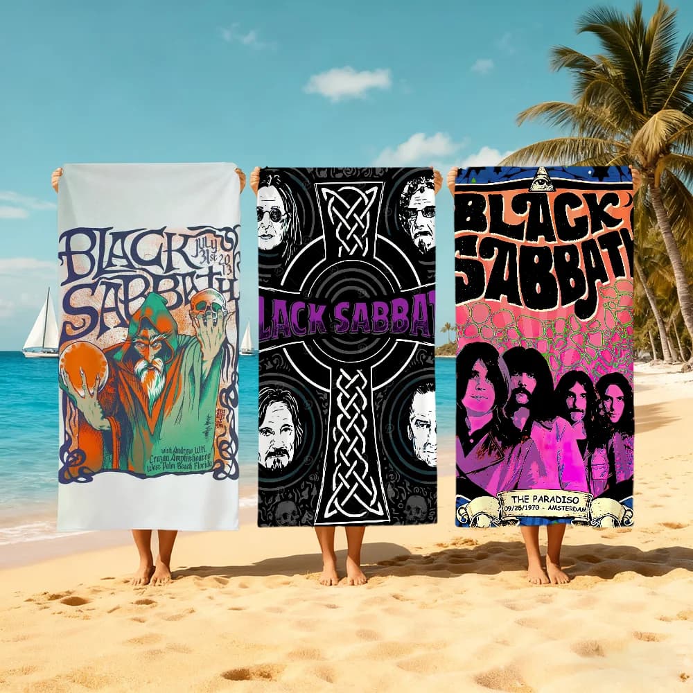 Asciugamano da spiaggia B-black anime S-sabbath, ad asciugatura rapida, morbido, ideale per piscina, regalo per viaggi, palestra, doccia, campeggio, sport