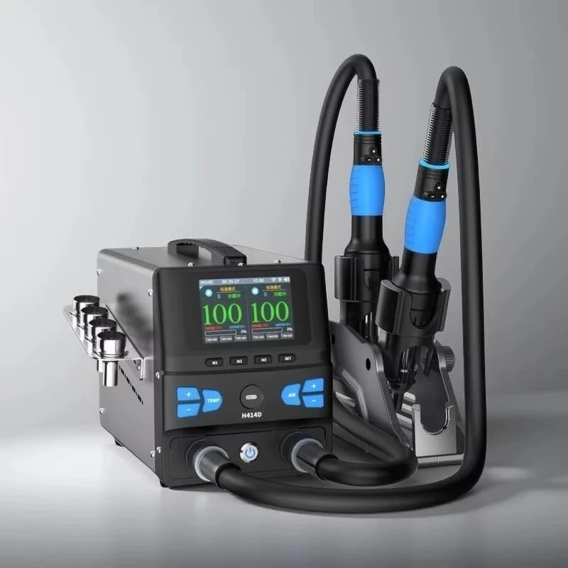 Dual-Station Hot Air Rework System - Twin Heat Guns with Stable Uniform Heating