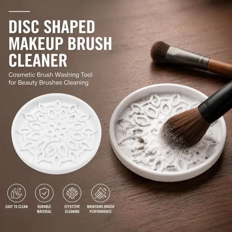 Disc Shaped Makeup Brush Cleaner Cosmetic Brush Washing Tool for Beauty Brushes Cleaning