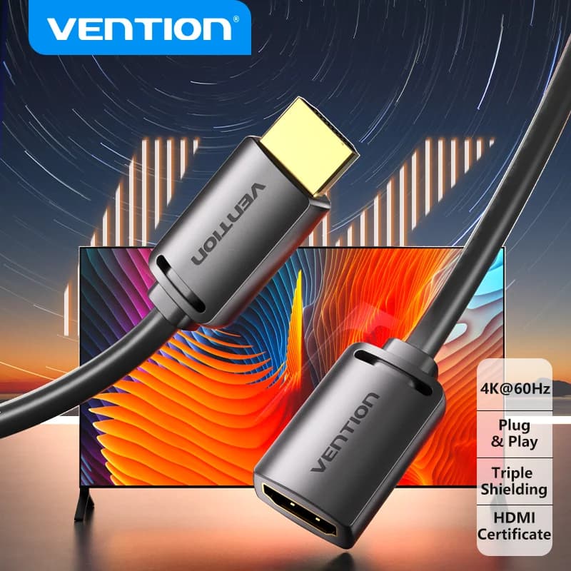 Vention HDMI 2.0 extension cable 4K/60Hz HDMI 2.0 2.1 male-female cable for hdtv Nintend Switch PS4/3 HDMI Extender Adapter 8K