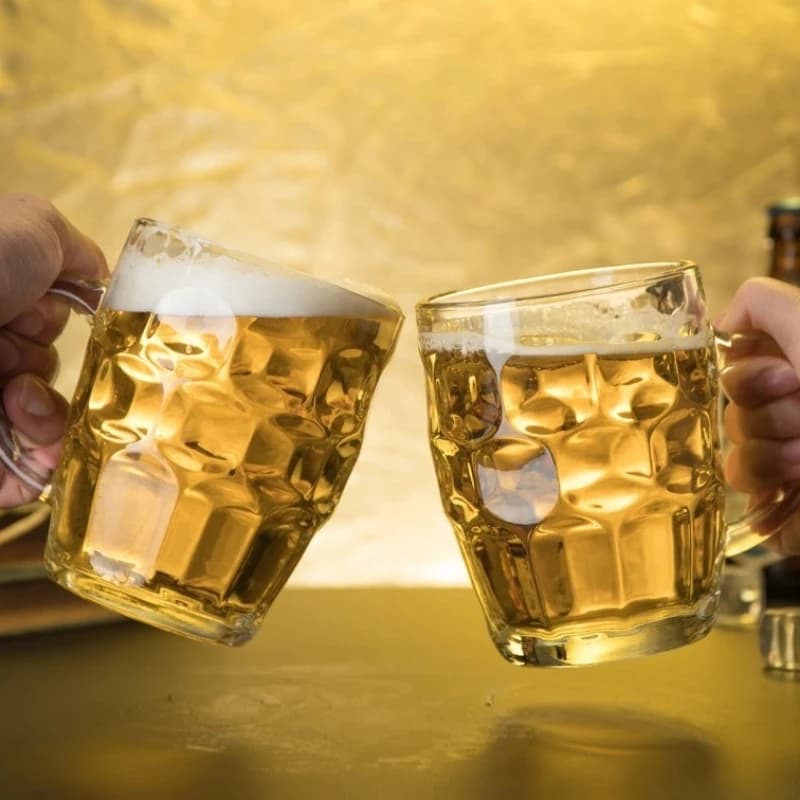 260ml/380ml Classic Craft Beer Glass Bar Clear Beer Glass With Handle Lemon Tea Cup Bar Glass Drinking Glass Water Bottle