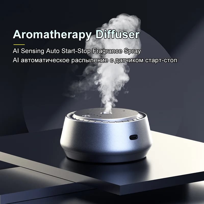 Intelligent Aroma Diffuser with AI Start/Round Sensor Automatic Spray Eliminator Fast Odori Fragrance Long Lifetime Home and Car Portable