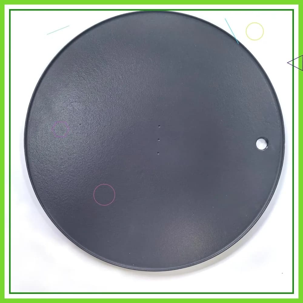 Pietra per Pizza Rotonda XL 16.9" - Pietra Refrattaria in Ghisa per Forno, Griglia a Riscaldamento Uniforme