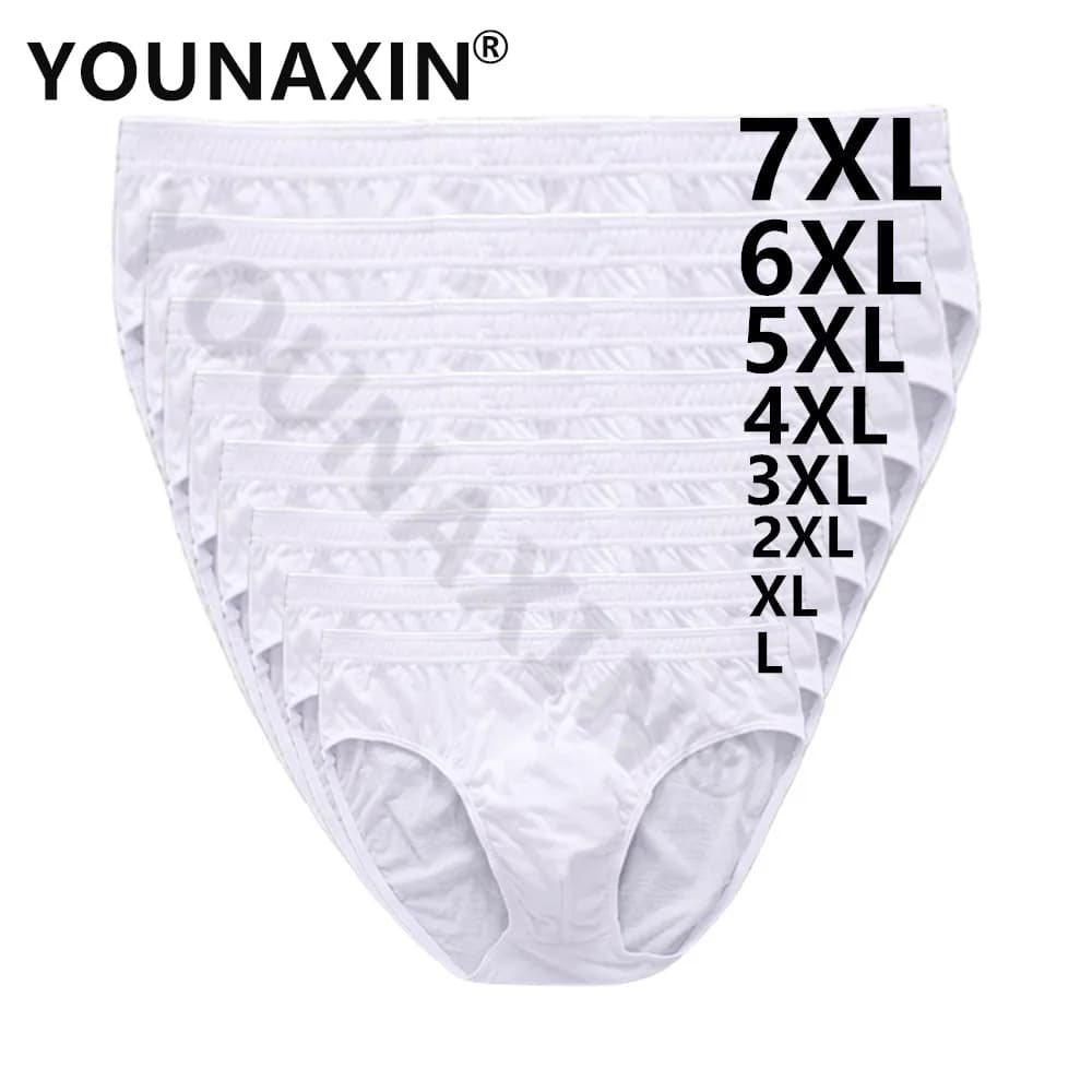 White Men Large Size Underwear Cotton Panties Shorts Underpants Big Undies Homme Briefs Knickers L XL 2XL 3XL 4XL 5XL 6XL 7XL