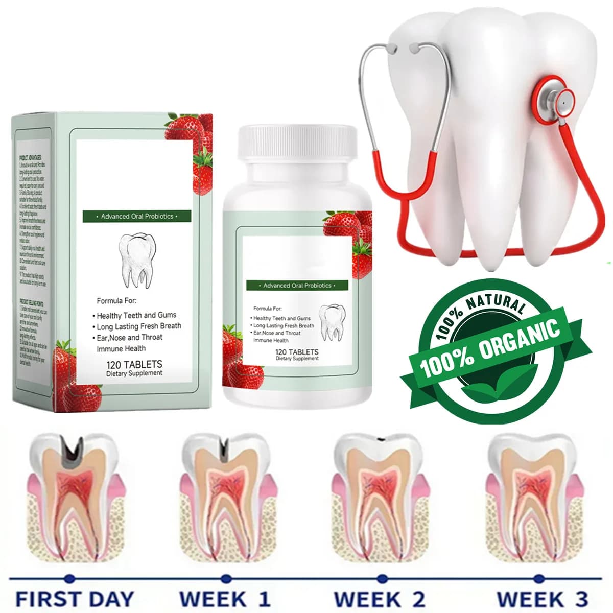Whitening tooth clearing dental tartar removal of alitosis prevention periodontitis dental repair tablets for clean care