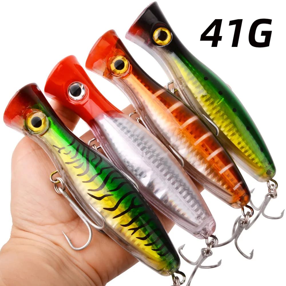 12.5 CENTIMETRI 41g Grande Popper Wobbler Esche Da Pesca Esca Galleggiante Topwater Richiamo Whopper Acqua Salata Esche Isca Artificiale Luccio Affrontare