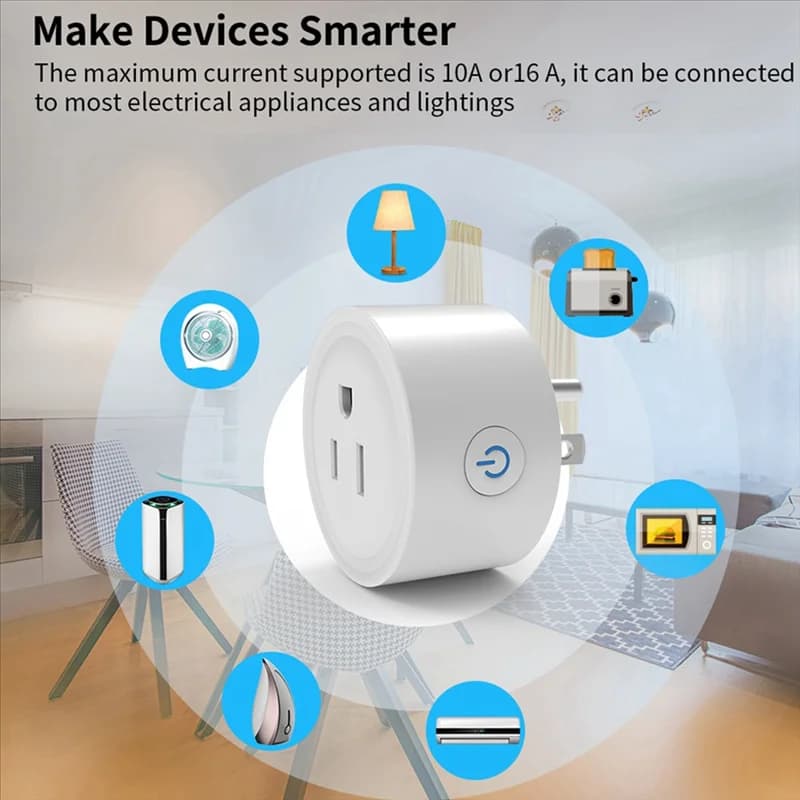 Zigbee Smart Voice Control 16A con monitoraggio dell'alimentazione e funzione di temporizzazione per Alexa Google US Plug