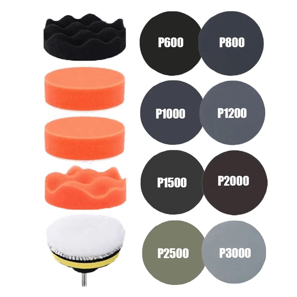 Car polishing sponge for auto repair kit automatic headlights with polishing pad Details abrasive disc sponge set for wax