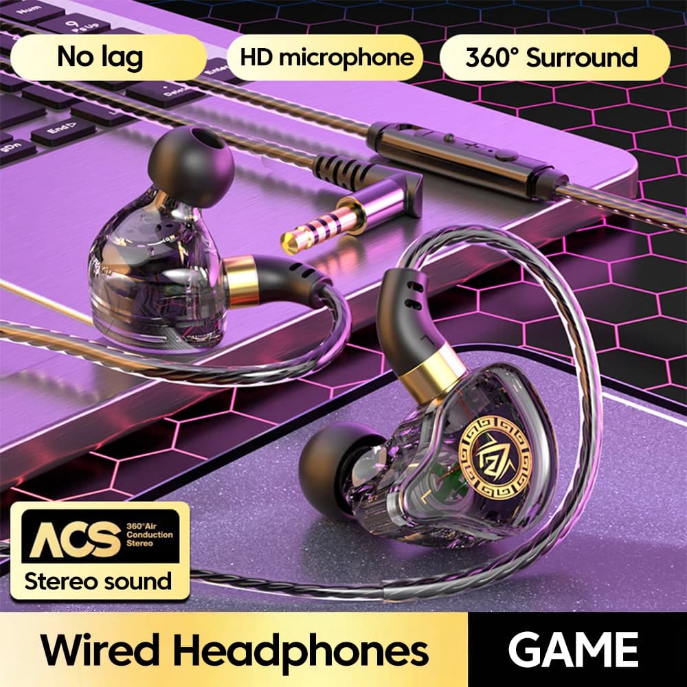 3.5 mm wired headphones Headphones Sports headphones with microphone HIFI bass earphones for Xiaomi stereo headphones